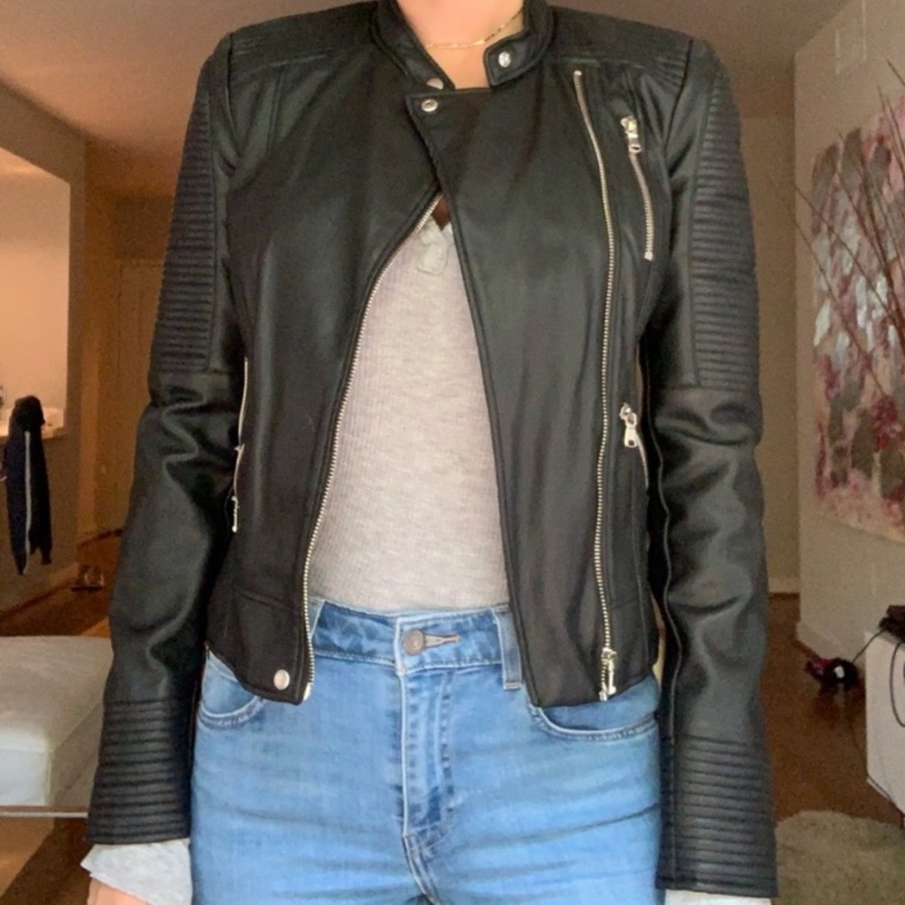 Zara vegan leather jacket